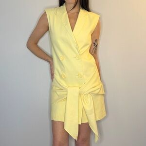 Tibo Yellow Tie-Waist Dress sz 0